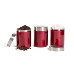Basic Essentials 3-Piece Stainless Steel Kitchen Canister Set, Copper Finish thumbnail 2