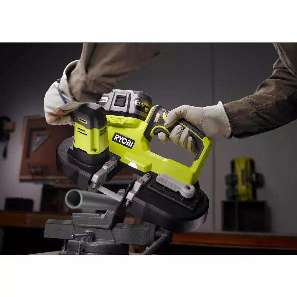 RYOBI 18V ONE+ 2-1/2 in. Compact Band Saw Kit with 4.0 Ah Battery and Charger