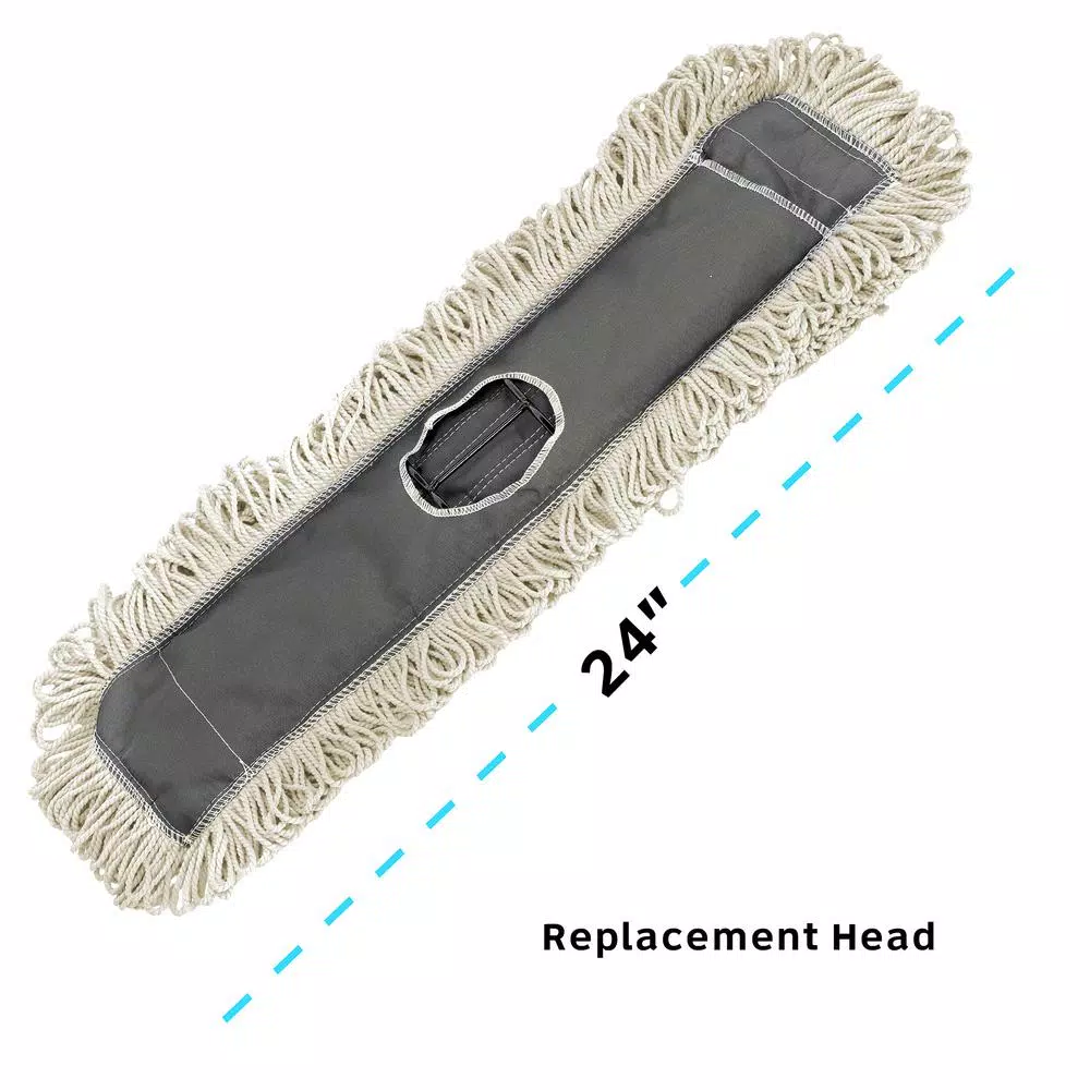 Alpine Industries 24 in. Cotton Dust Dry Mop Replacement Heads, 3-Pack