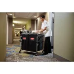 Rubbermaid Commercial Products Executive 8-Bushel Collapsible Multi-Stream X-Cart with Stainless Steel Frame thumbnail 5