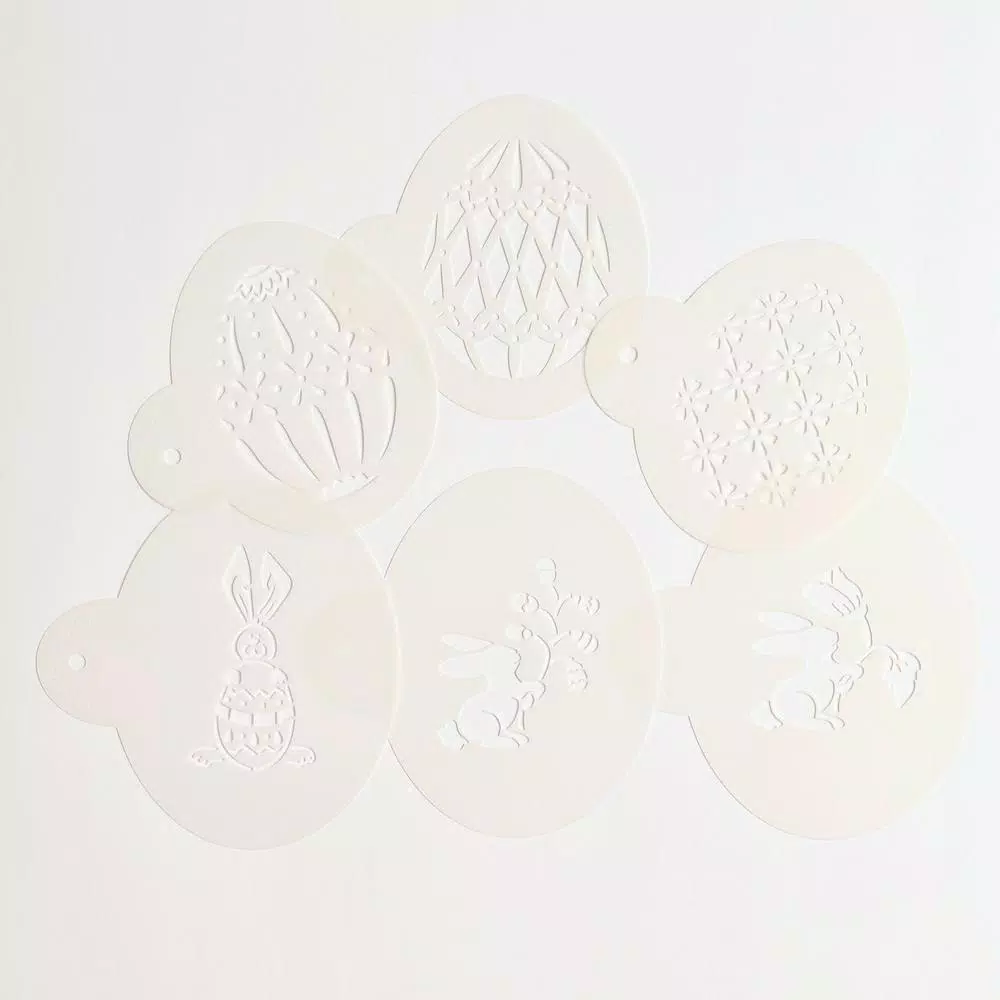 Designer Stencils Faberge Eggs and Easter Bunnies Cookie Stencil Bundle, 6-Pattern Set