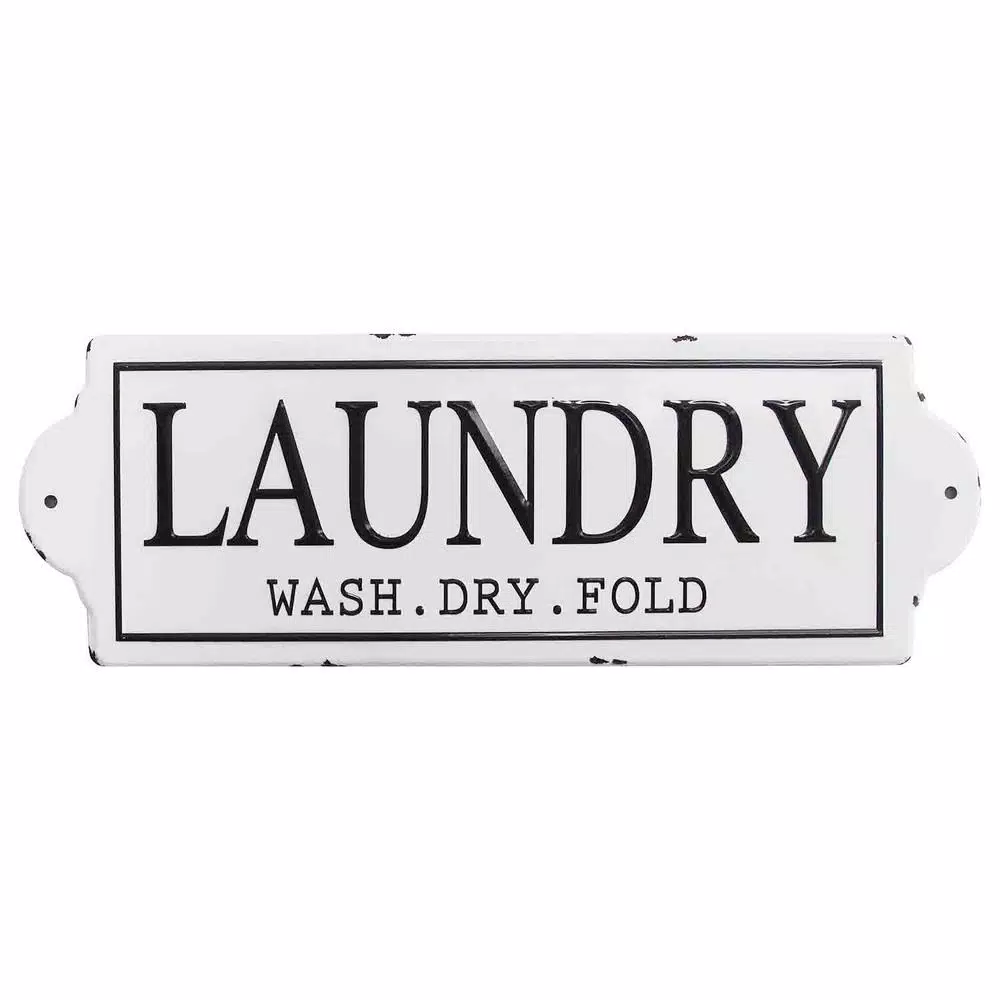 Stratton Home Decor Metal Laundry Wall Art - Farmhouse Style Words & Quotes Decor