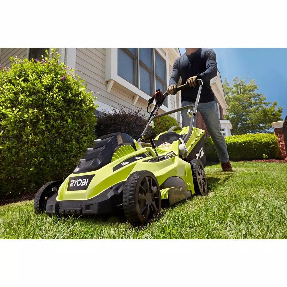 RYOBI 16 in. 13 Amp Corded Electric Walk Behind Push Mower and 10 Amp String Trimmer Combo Kit