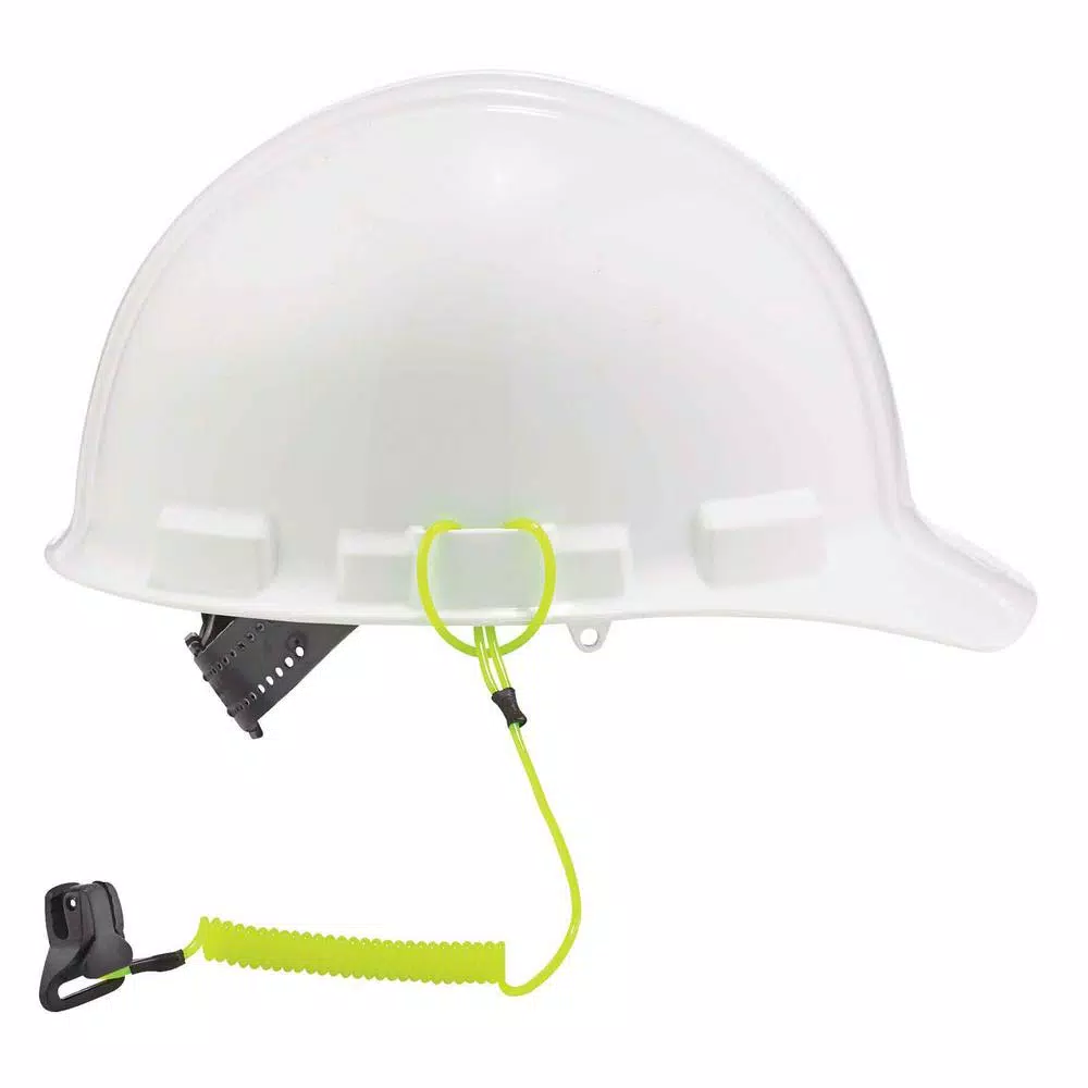 Ergodyne Squids 3158 Lime Coil Hard Hat Lanyard with Double Lock Buckle