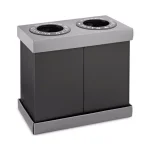 Alpine Industries 28 Gal. Black 2-Compartment Indoor Trash and Recycling Bin thumbnail 1