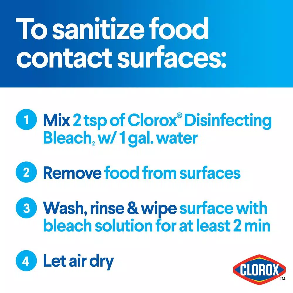 Clorox Disinfecting Bleach Regular Concentrated Liquid, 121 oz (Pack of 3)