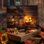 LUMABASE Jack O' Lantern Lighted Canvas Wall Art - Twinkling LED Halloween Hanging Decor thumbnail 2