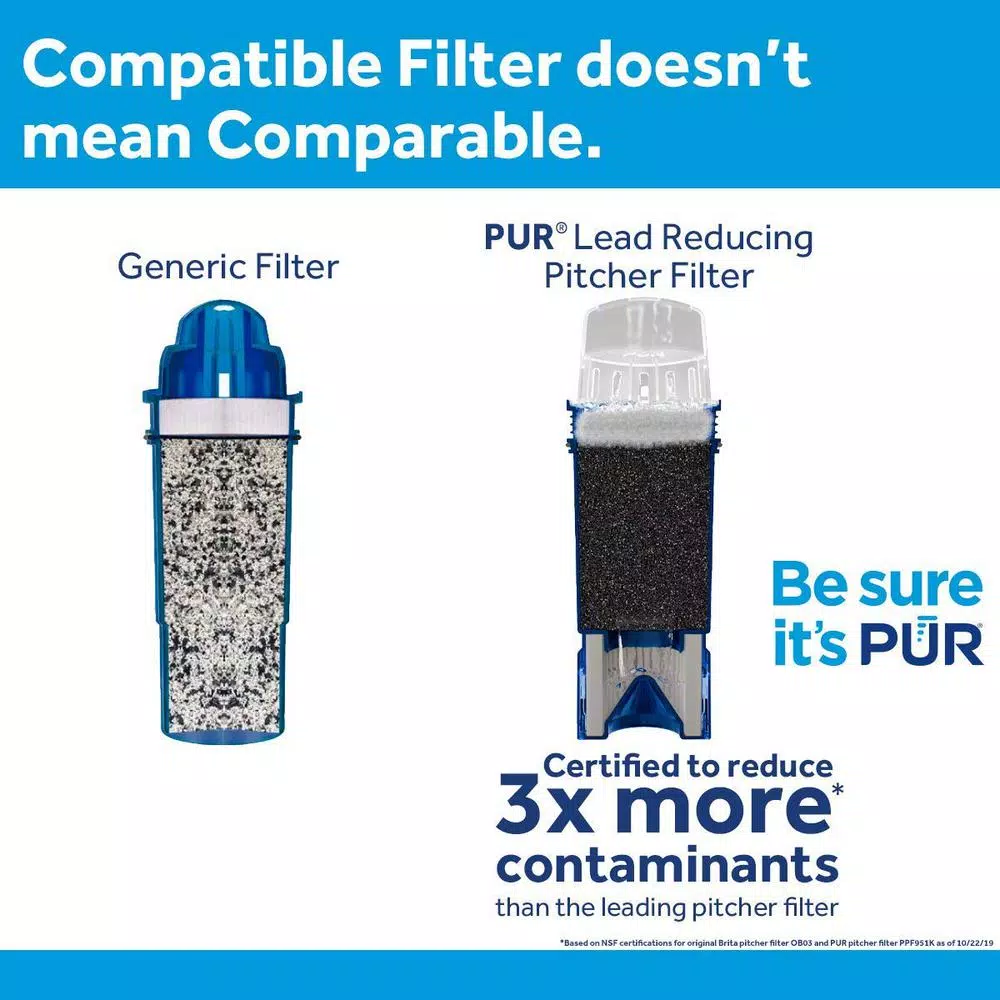 PUR Ultimate 11-Cup Water Pitcher with Lead Reduction Filter and CleanSensor LED