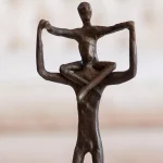 Danya B Proud Father and Child Bronze Sculpture - Handcrafted Sand Cast Metal Statuary thumbnail 3
