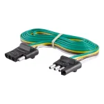 CURT 4-Way Flat Trailer Connector Plug & Socket with 72" Wires thumbnail 1