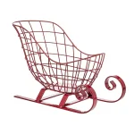 Godinger Red Santa Sleigh Wire Basket - Iron Christmas Serving Bowl thumbnail 1