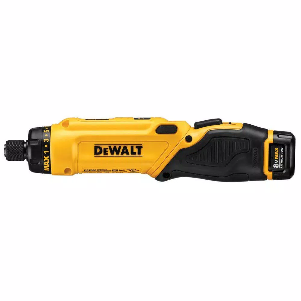 DEWALT 8V MAX Cordless Gyroscopic Screwdriver Kit with 1.0 Ah Battery, Charger & Bag