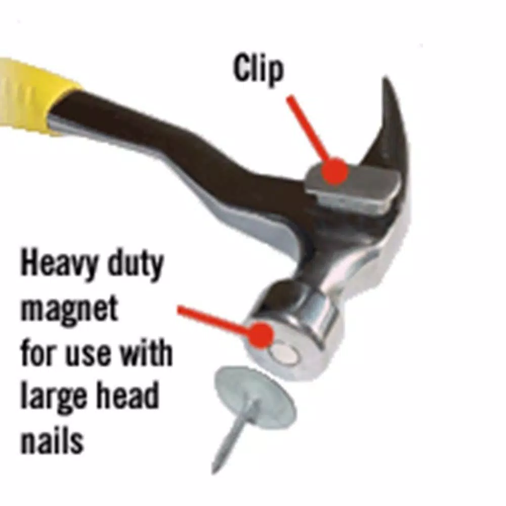 JC Hammer Magnetic Roofing Hammer with Mini Holder and Slip-Resistant Rubber Handle