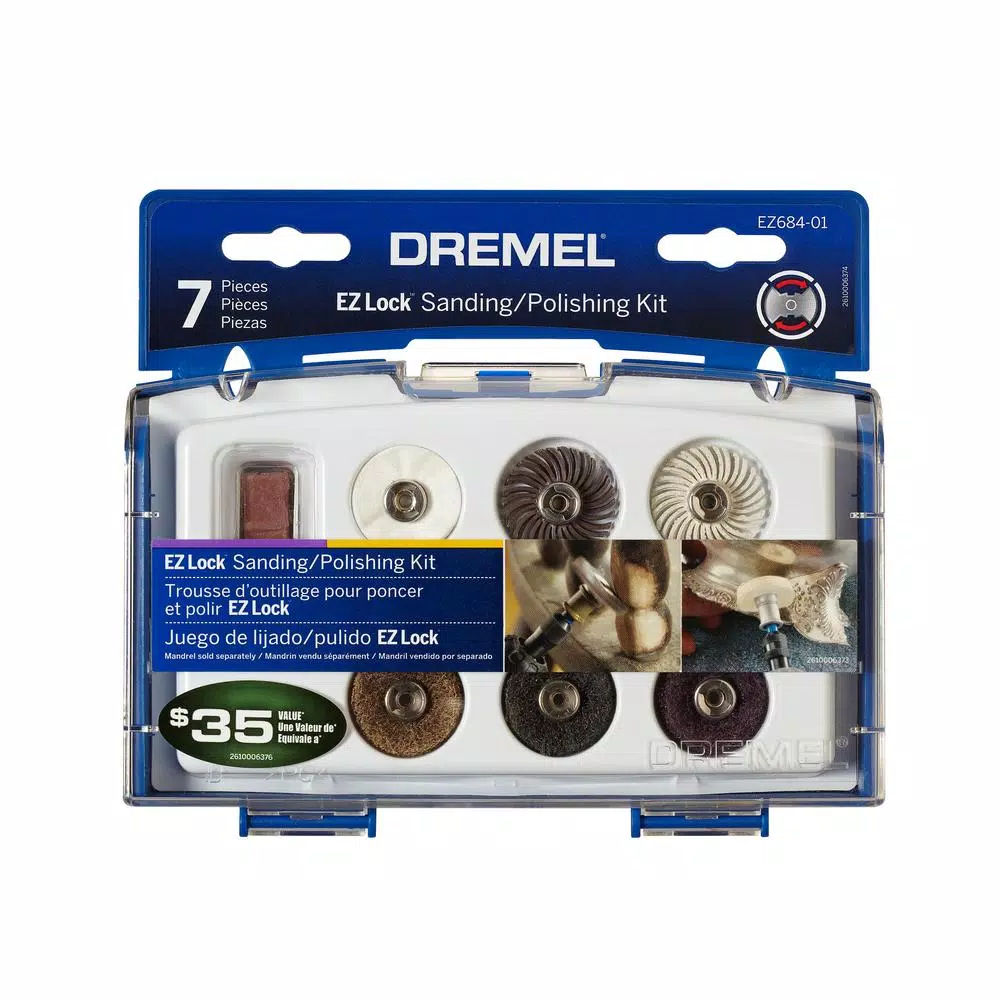 Dremel EZ Lock Rotary Tool Sanding and Polishing Mini Kit, 7-Piece Set