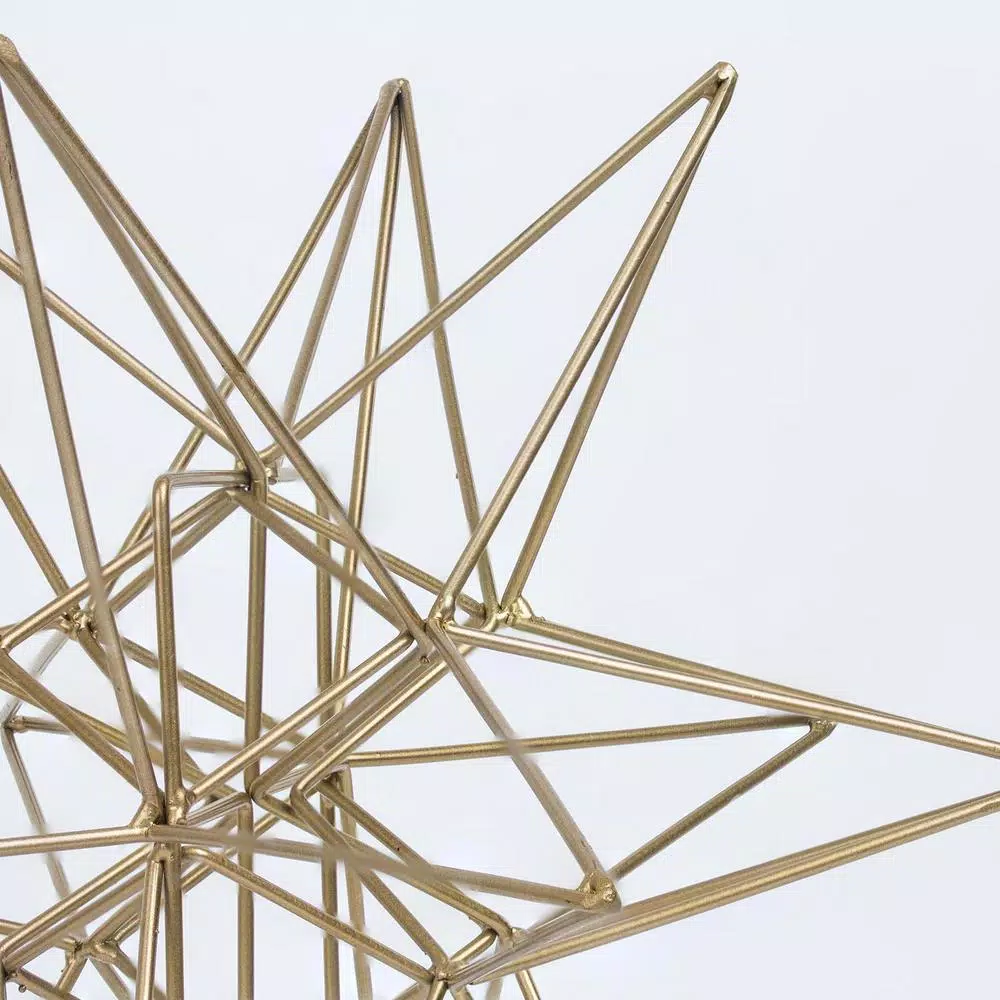 Crystal Art Gallery Gold Painted Metal Star Large Figurine - Modern Geometric Home Decor