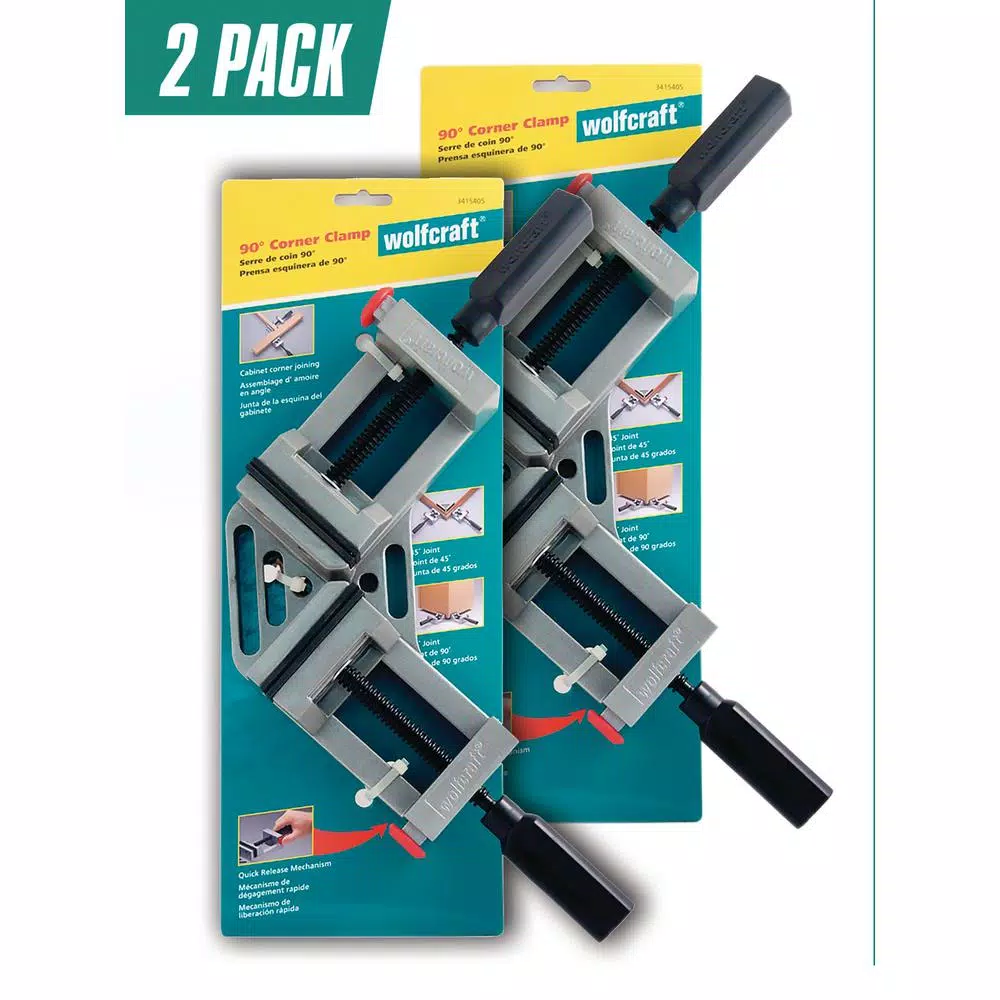 Wolfcraft Quick-Release 90-Degree Angle and Corner Clamp, 2-Pack