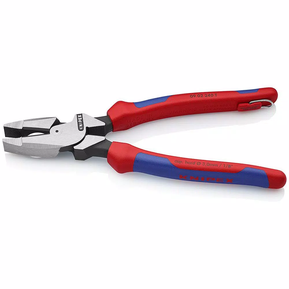 KNIPEX 9.5 in. High Leverage Lineman's Pliers with Dual-Component Comfort Grips and Tether Attachment