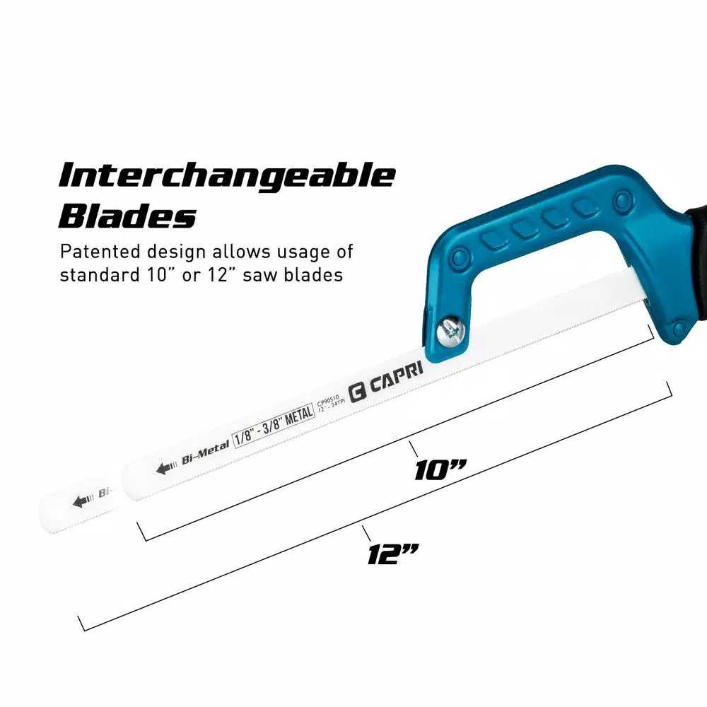 Capri Tools 12 in. Mini Hacksaw with Ergonomic Soft Handle and Bi-Metal Blade