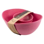 Unbranded EVO Sustainable Goods Pink Wood-Plastic Composite Serving Bowl Set, 5-Piece thumbnail 3