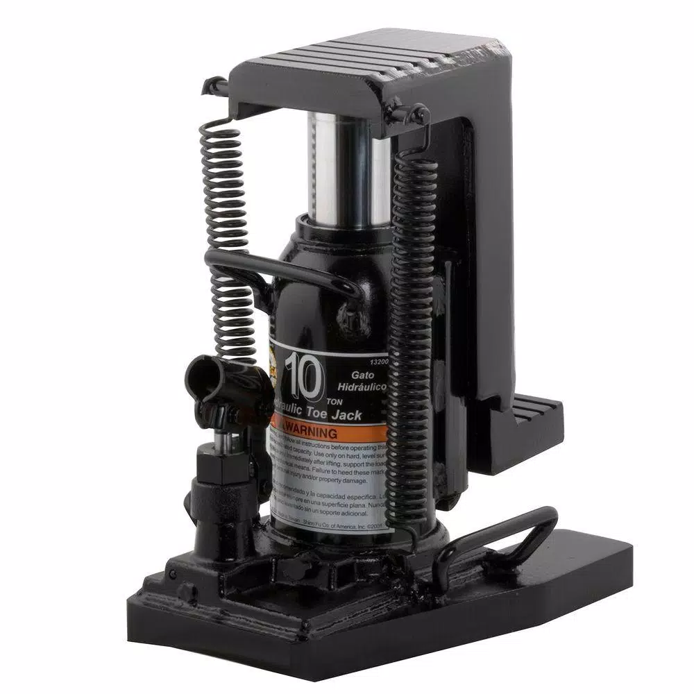 Omega 13200 10-Ton Hydraulic Toe Jack with Dual Lift Pistons