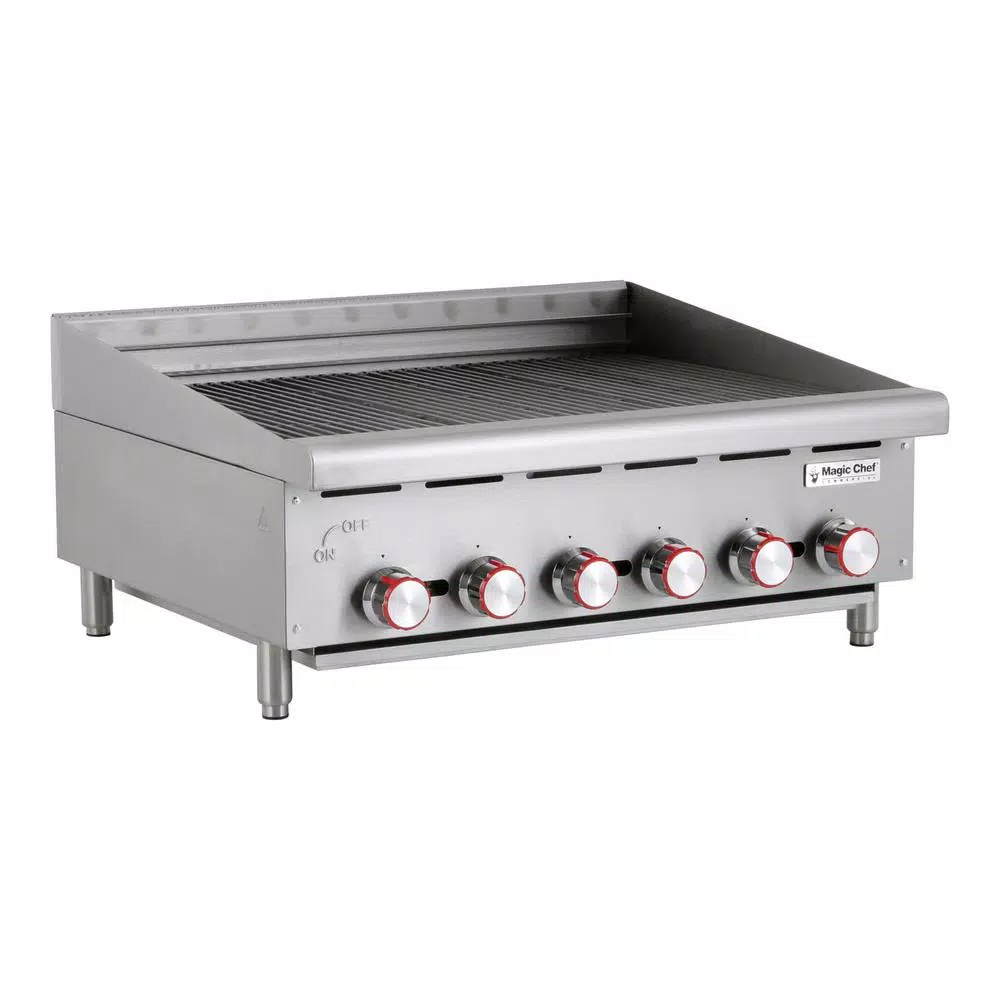 Magic Chef 36 in. Commercial Countertop Radiant Char Broiler, Stainless Steel
