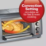 Hamilton Beach Easy Reach 1500W 6-Slice Convection Toaster Oven with Roll-Top Door, Grey thumbnail 5
