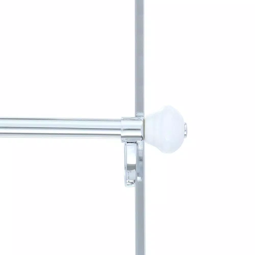 interDesign York Over Shower Door Towel Rack, 3-Bar Stainless Steel Organizer in White and Chrome