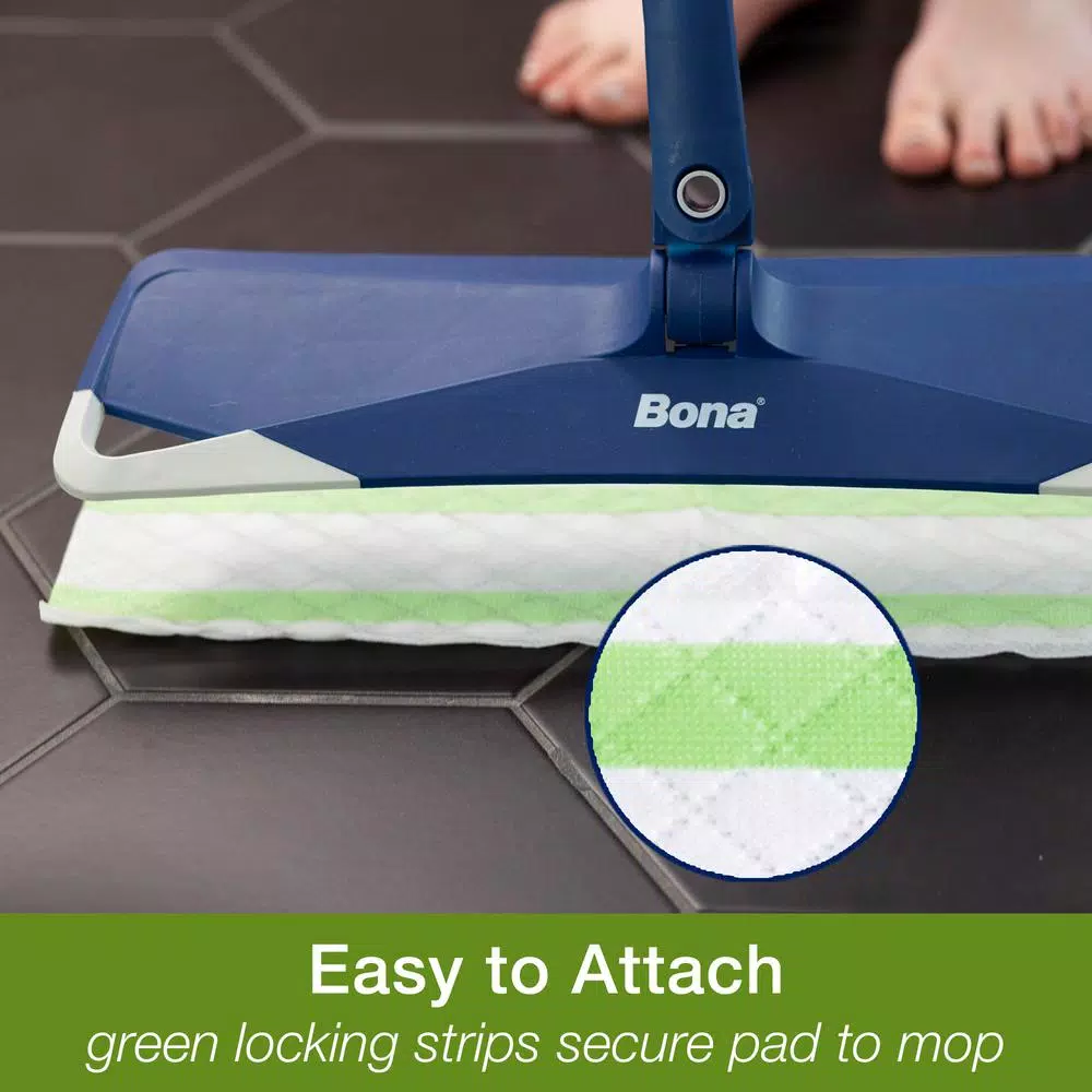 Bona Disposable Wet Cleaning Pads for Hard-Surface Floors, 12-Pack