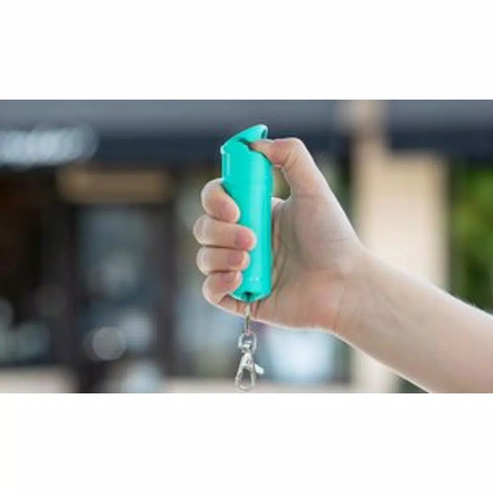 SABRE Flip Top Pepper Gel with Snap Clip, Mint Green - Compact Personal Defense Spray