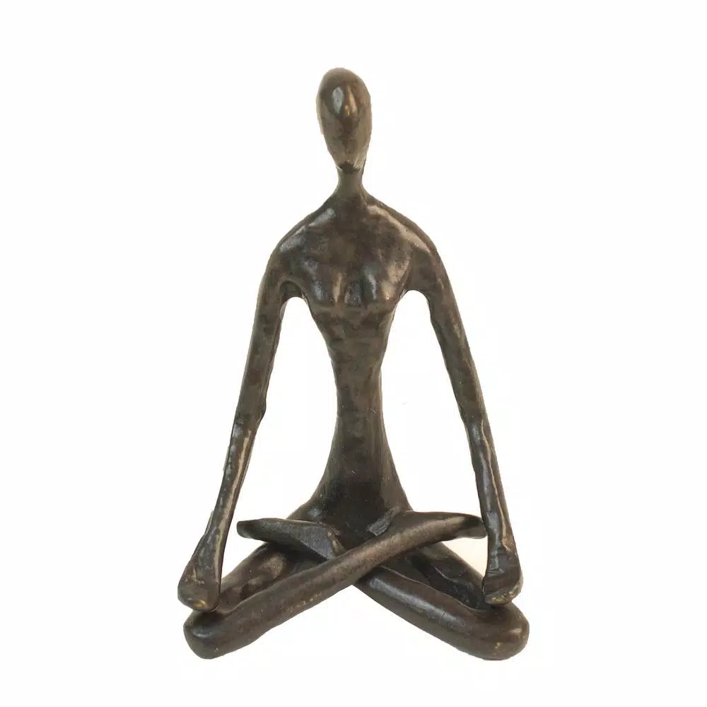 Danya B Female Yoga Lotus Cast Bronze Sculpture
