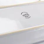 GIBSON elite Gracious Dining 3-Tier Rectangular Porcelain Serving Plate Set with Gold Metal Stand thumbnail 2