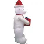 Fraser Hill Farm 8 ft. Pre-Lit Plush Polar Bear Christmas Inflatable Decoration thumbnail 8