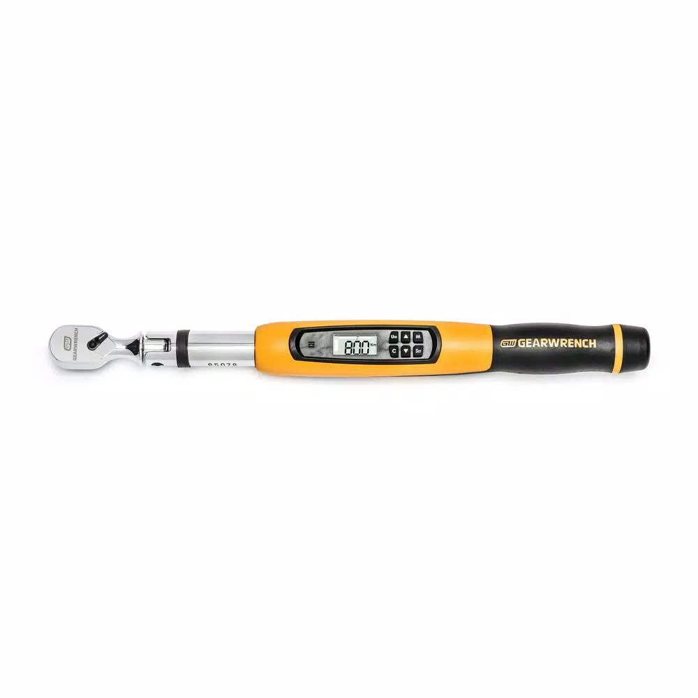 GEARWRENCH 3/8 in. Flex Head Electronic Torque Wrench, 10-100 ft./lbs. with Angle Mode