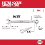 Milwaukee 3/4 in. SAE Ratcheting Combination Wrench thumbnail 2