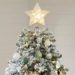 Home Decorators Collection Risch 7.5 ft. White Pine Heavy Flocked Pre-Lit LED Artificial Christmas Tree with 1000 SureBright Warm White Lights thumbnail 4