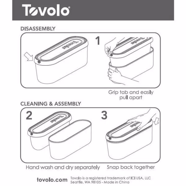 Tovolo Glide-A-Scoop 1.5 Qt. Insulated Ice Cream Tub, Airtight Reusable Freezer Container, Deep Indigo