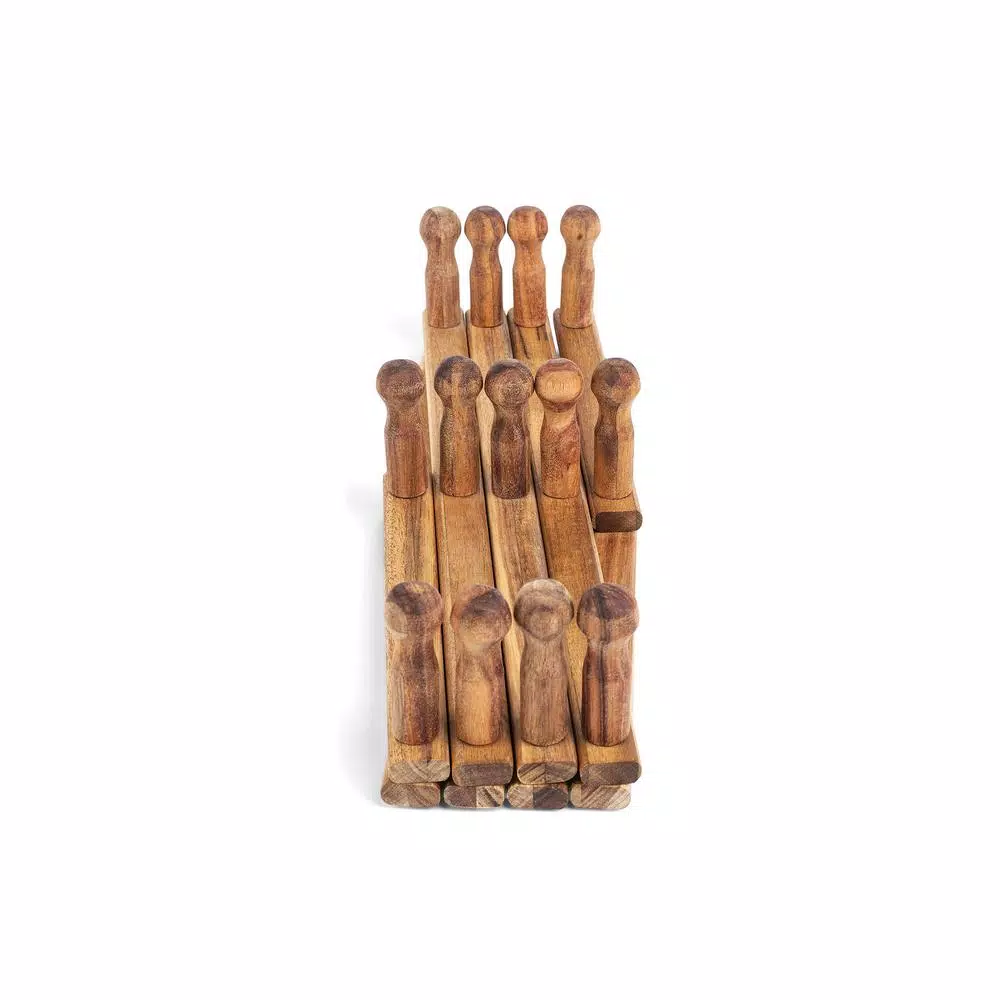 Ironwood Acacia Wood Expandable Accordion Peg Rack