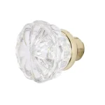 Prime-Line Fluted Glass Door Knob Passage Set, 2 in. Diameter, Brass Plated, Antique Style thumbnail 4