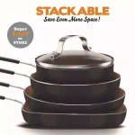 Gotham Steel 5-Piece Ti-Ceramic Coating Mini Stackable Nonstick Cookware Set thumbnail 5