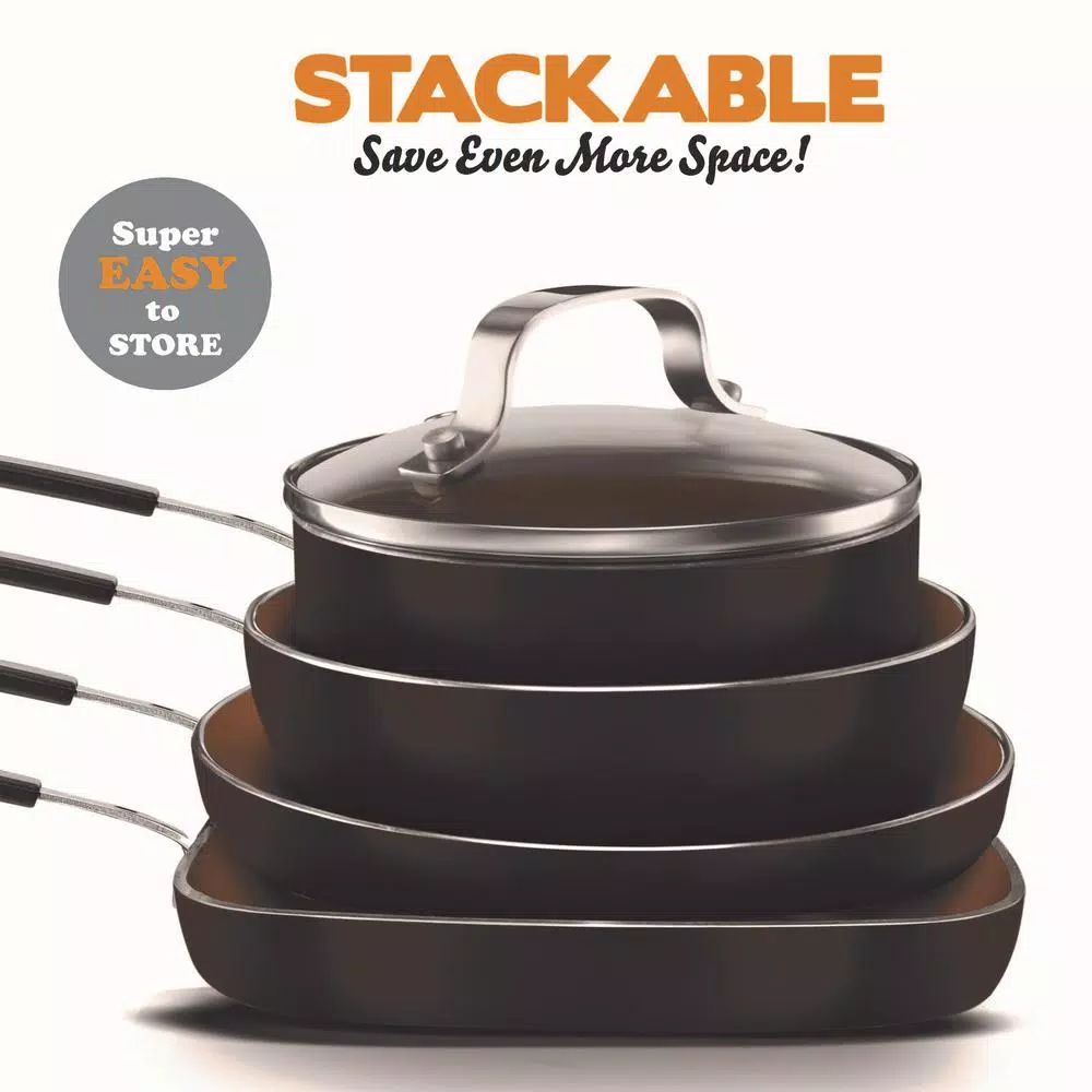Gotham Steel 5-Piece Ti-Ceramic Coating Mini Stackable Nonstick Cookware Set