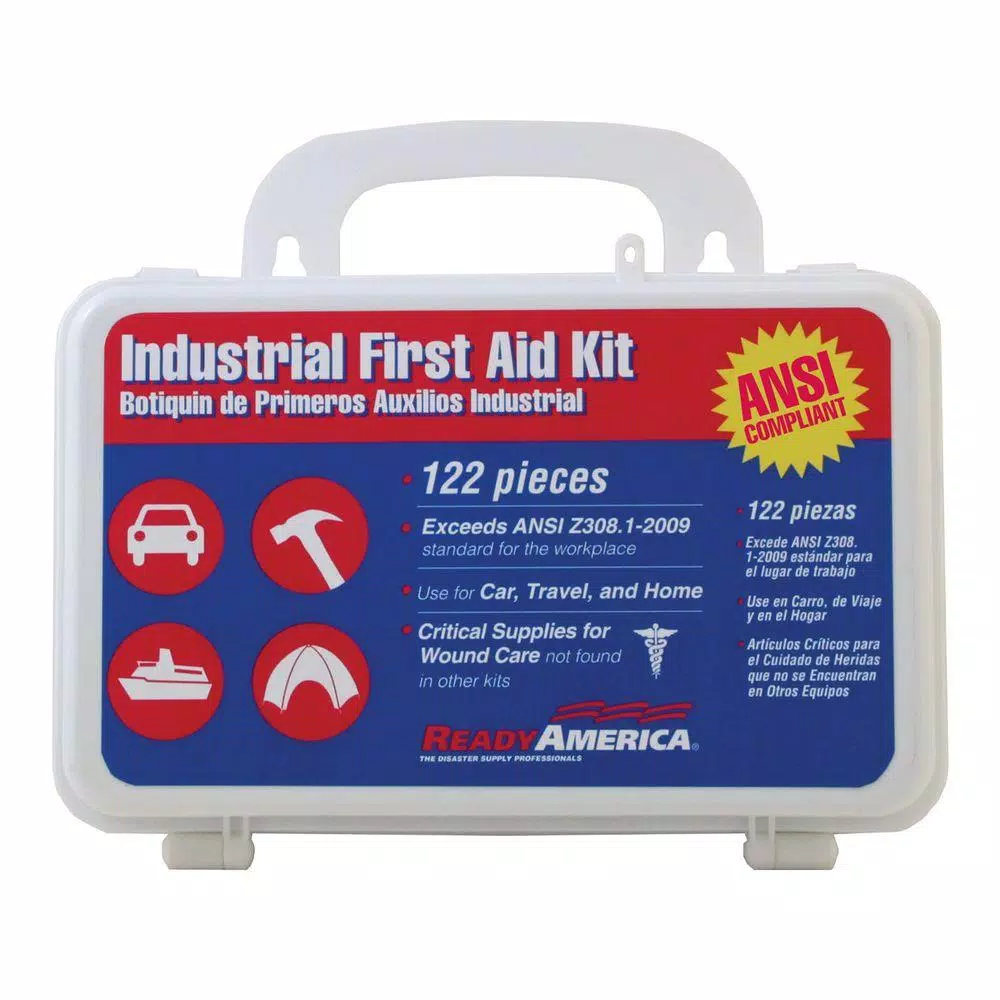 Ready America 122-Piece Industrial First Aid Kit - ANSI Z308.1-2009 Compliant