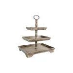 3R Studios Rustic Brown 3-Tier Decorative Tray with Metal and Fir Wood Construction thumbnail 2