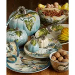 Certified International Harvest Gatherings 9 in. 2-Tier Earthenware Server thumbnail 3