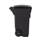 Suncast Commercial 32 Gal. Gray Plastic Wheeled Trash Can with Attached Lid thumbnail 2