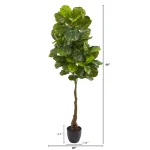 Nearly Natural 64 in. Fiddle Leaf Artificial Tree with Real Touch Leaves and Black Stone Planter thumbnail 2