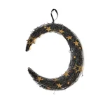 Worth Imports 18 in. Hanging Crescent Moon with Flashing White LED Lights and Glittery Twigs thumbnail 1