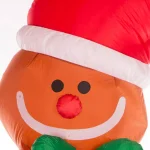 Glitzhome 8 ft. Lighted Inflatable Gingerbread Man Christmas Decor with LED Lights thumbnail 3