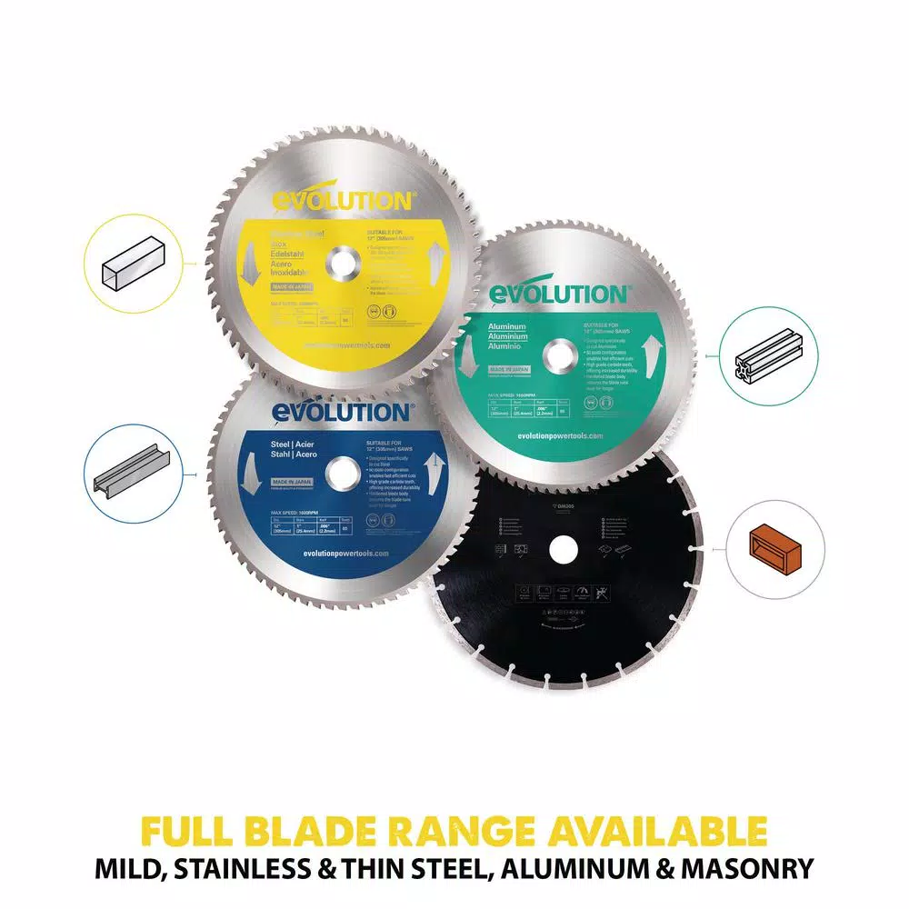 Evolution Power Tools Evolution 12 in. 80-Teeth Carbide Metal Cutting Saw Blade for Stainless Steel