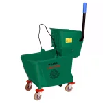Alpine Industries 36 Qt. Mop Bucket with Side Press Wringer, Green thumbnail 1