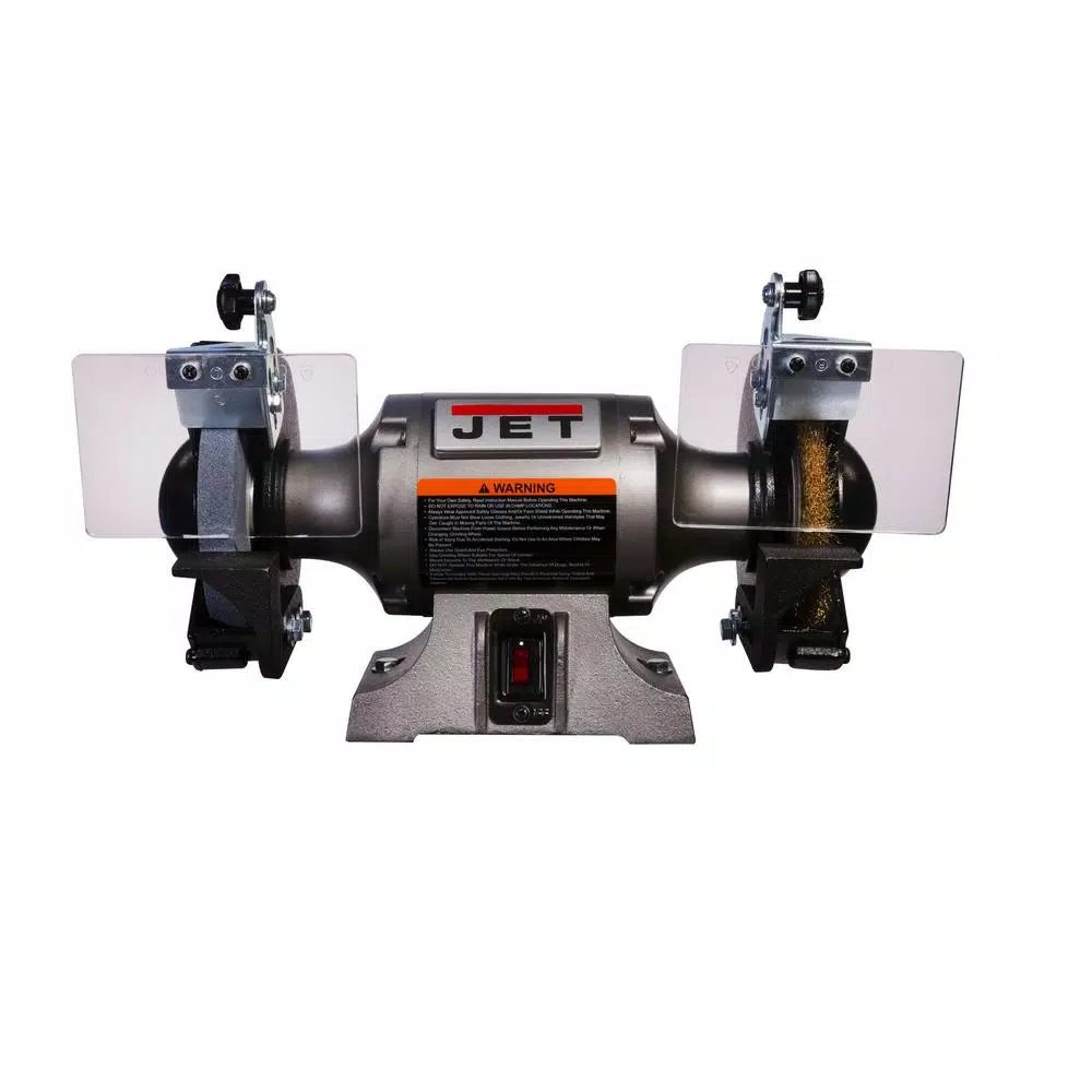 JET JBG-6W 6 in. Bench Grinder with Wire Wheel and Cast Iron Guards
